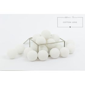 Pamut világító LED golyócskák Cotton Balls - fehér, cotton love